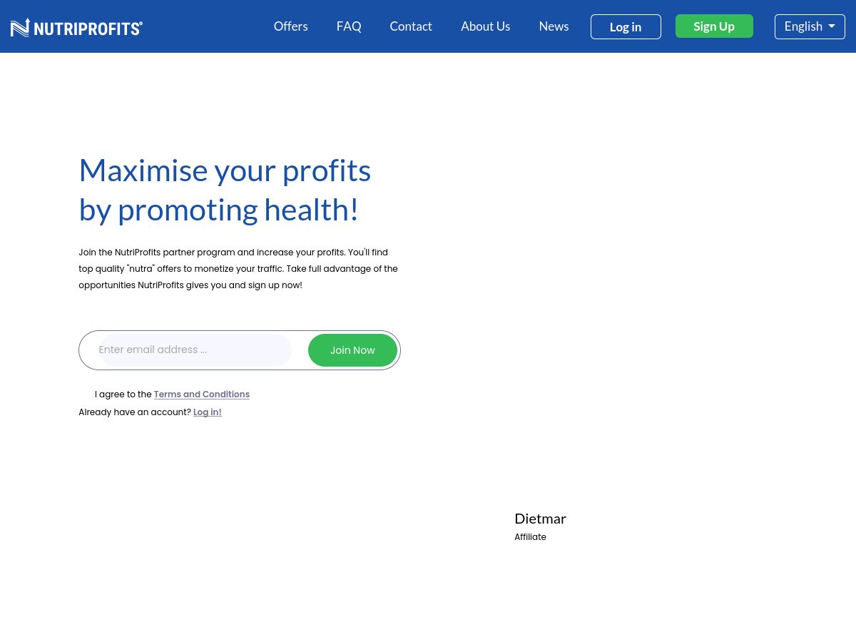 NutriProfits website preview