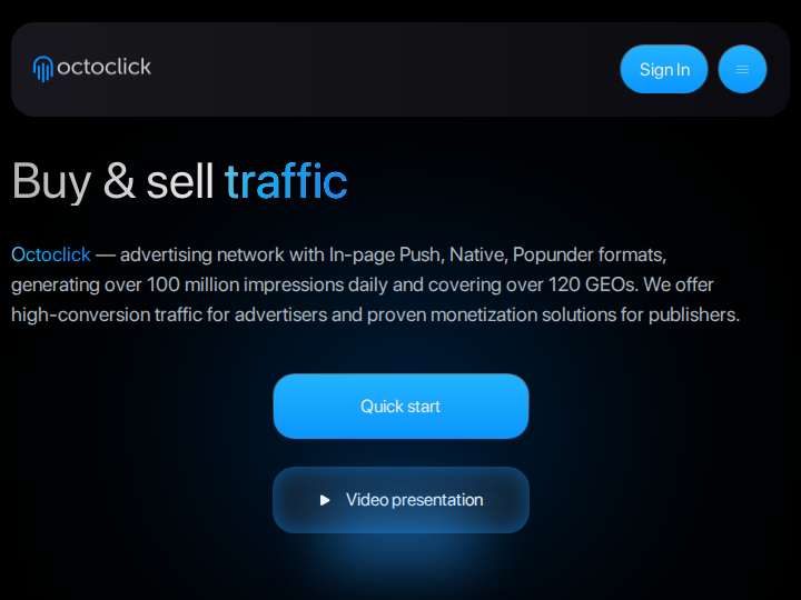 OctoClick website preview