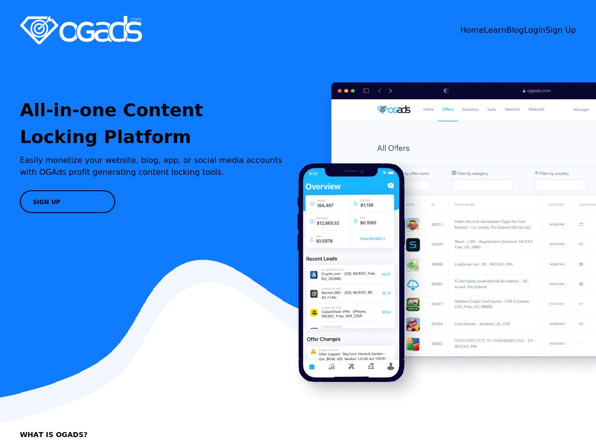 OGAds website preview