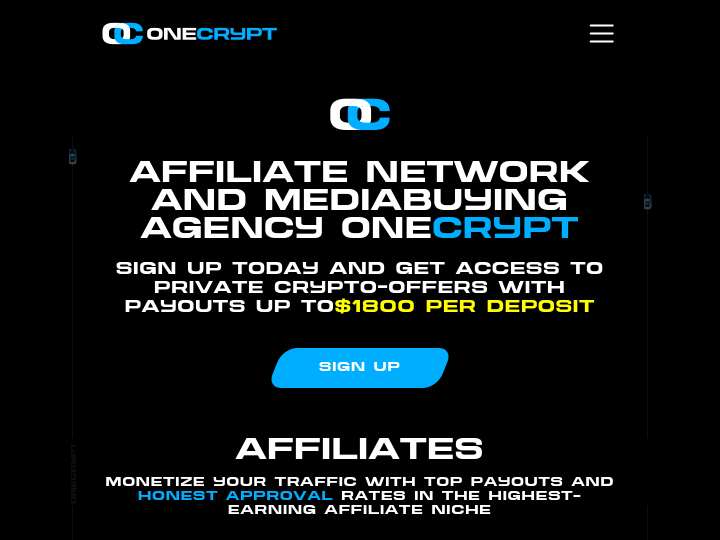 OneCrypt website preview