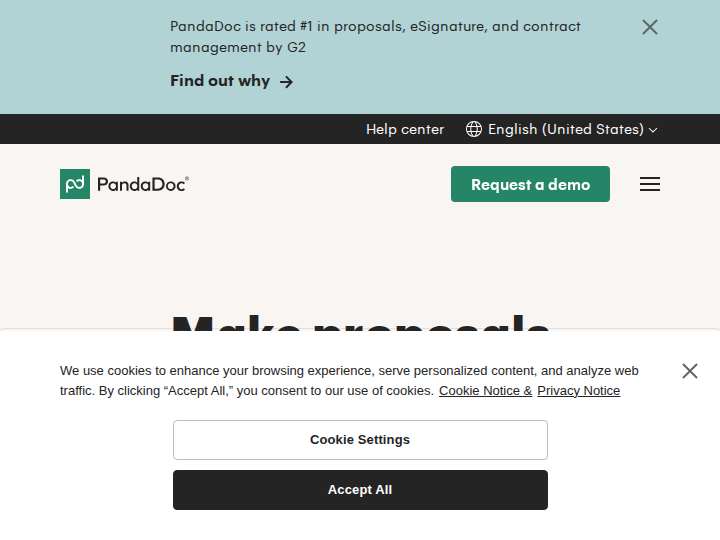 PandaDoc website preview