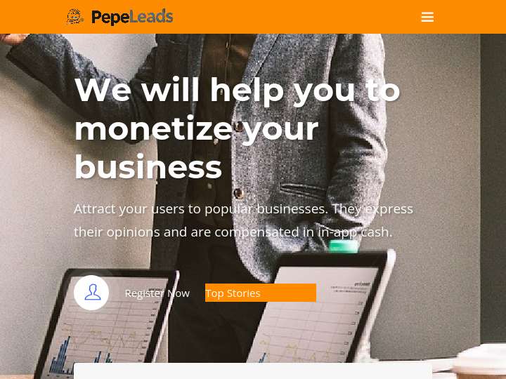PepeLeads website preview