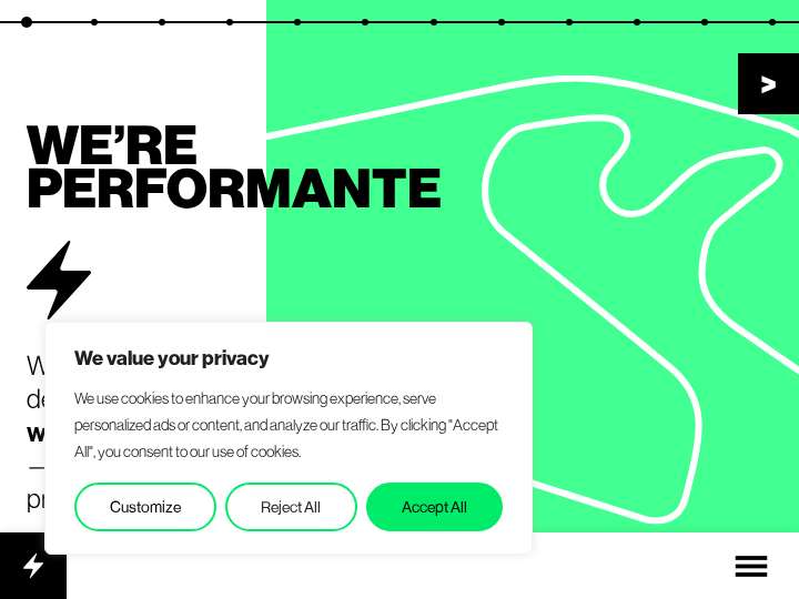 Performante website preview