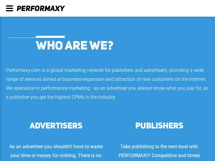 Performaxy website preview