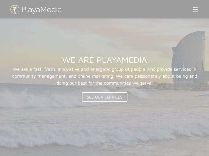 Playamedia website preview