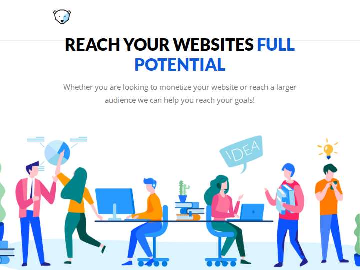 PolarAds website preview