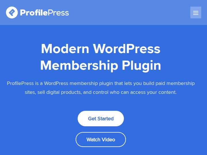 ProfilePress website preview