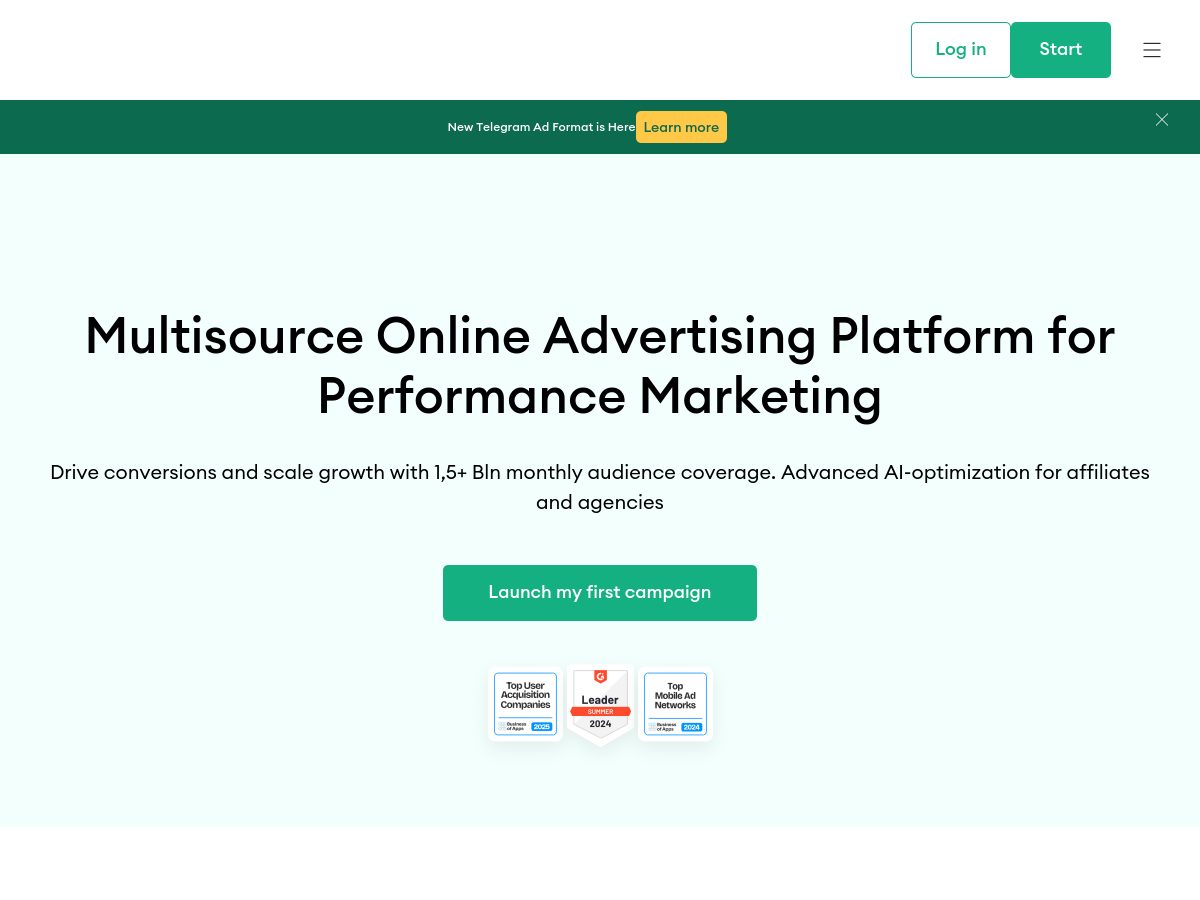 PropellerAds website preview