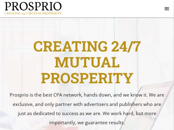 Prosprio website preview