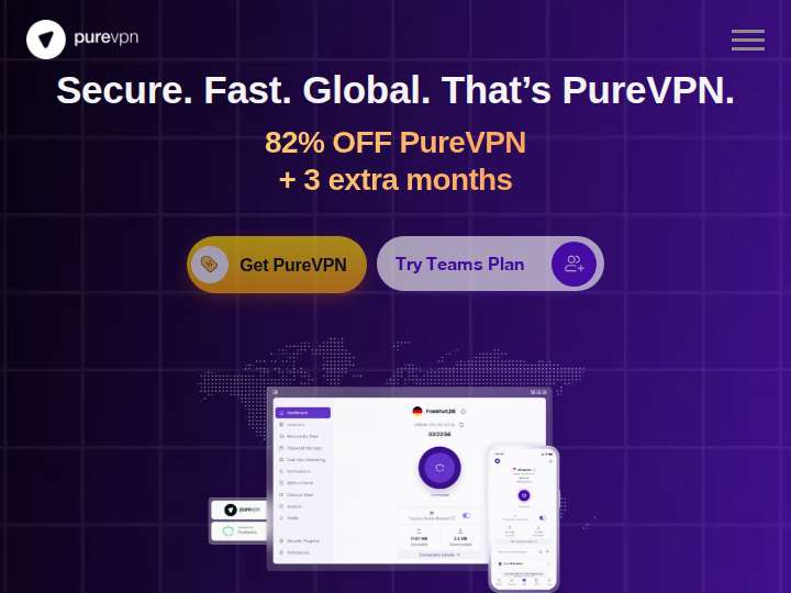 PureVPN Affiliate Program website preview