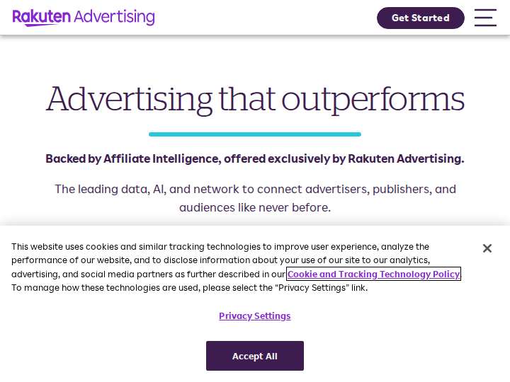 Rakuten Marketing website preview