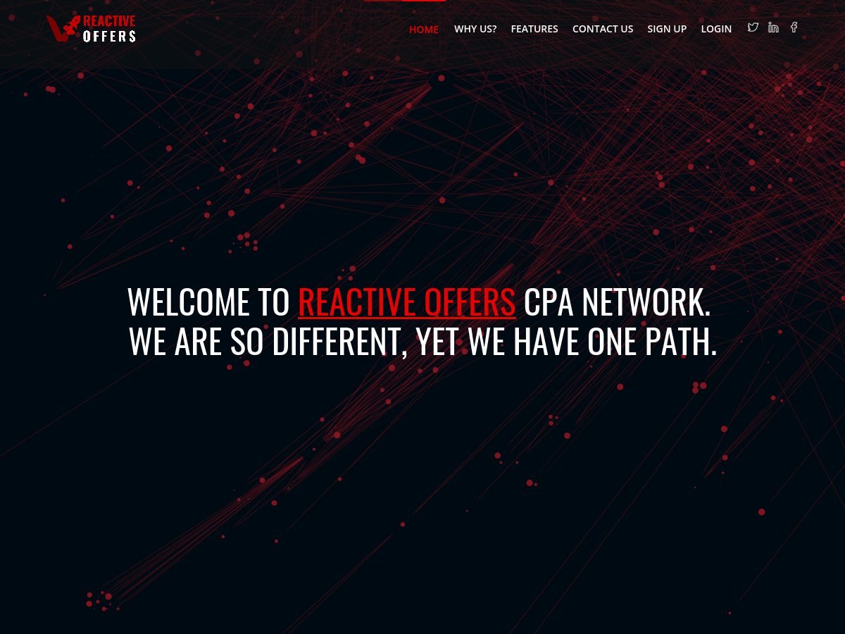 Reactive Offers website preview