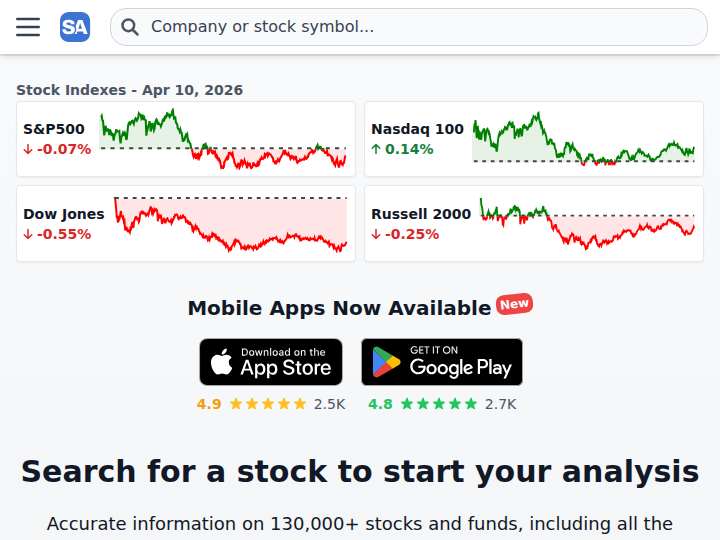 Stock Analysis Affiliates website preview