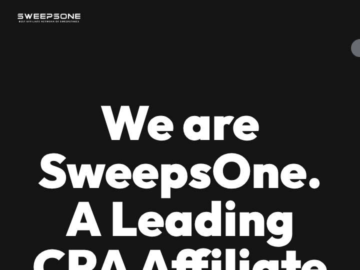 Sweepsone website preview