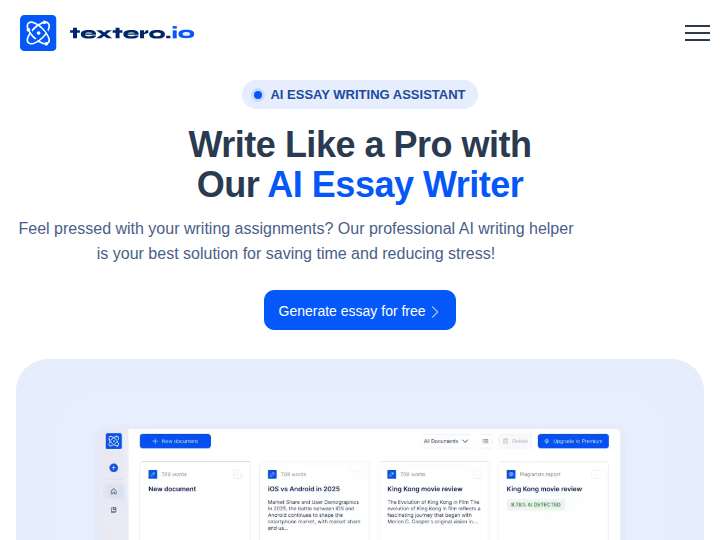 Textero AI Affiliate Program website preview