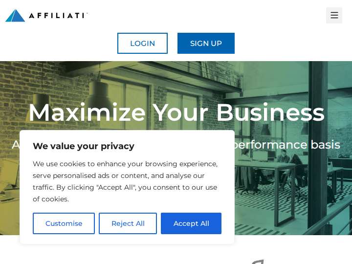The Affiliati Network website preview