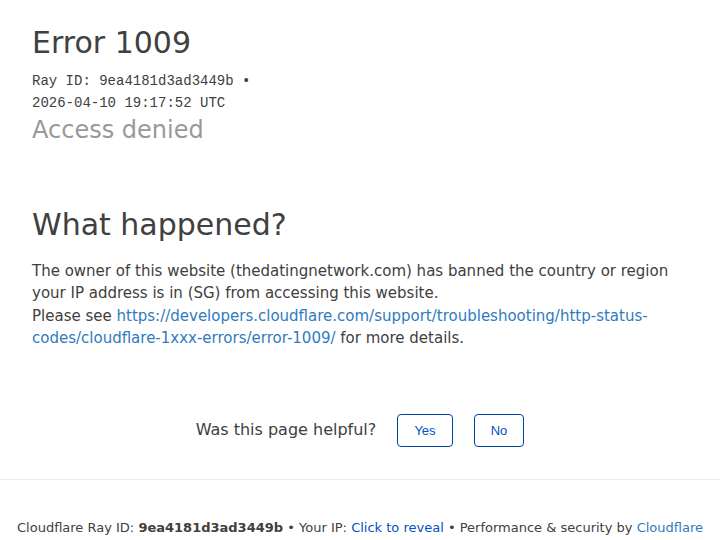 The Dating Network website preview