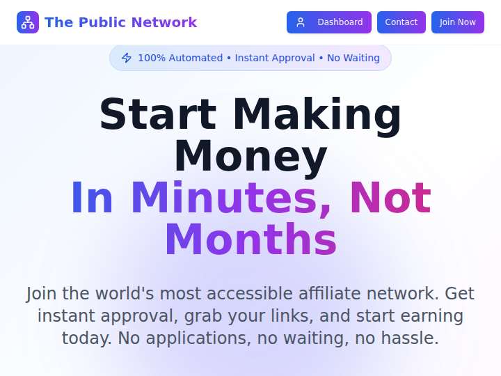 The Public Network website preview