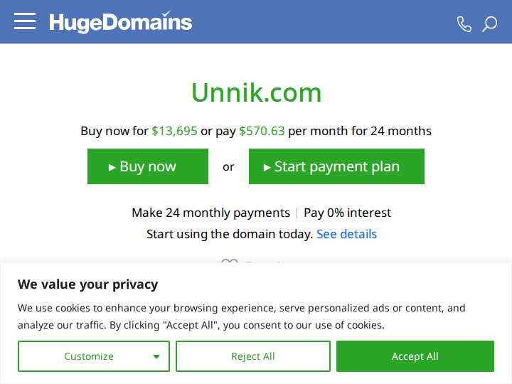 Unnik website preview