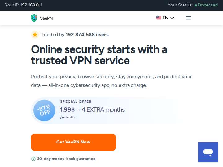 VeePN Affiliate Program website preview