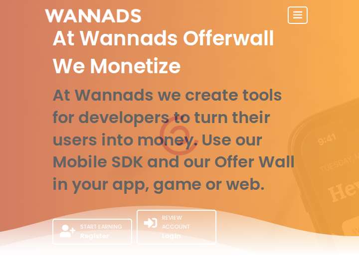 Wannads website preview