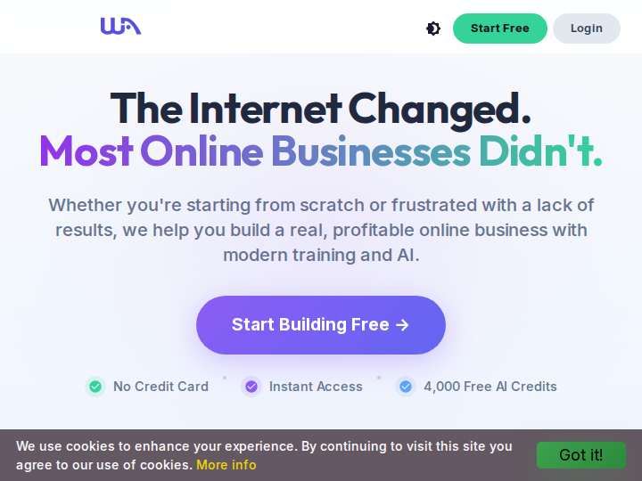 Wealthy Affiliate website preview