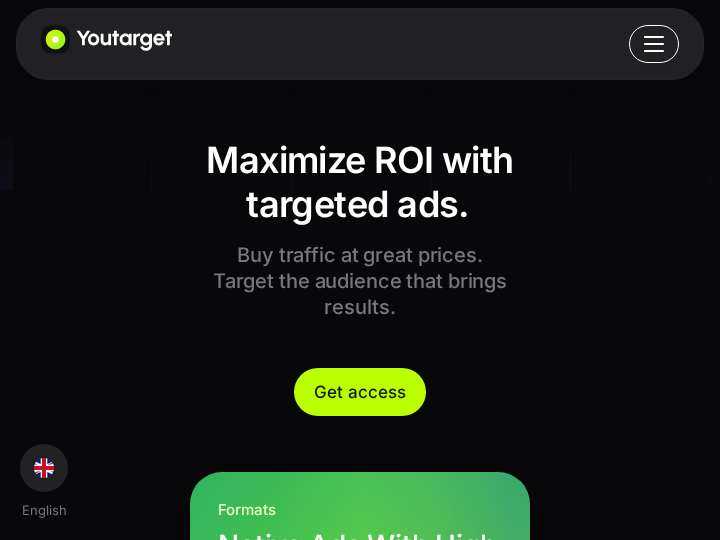 Youtarget website preview