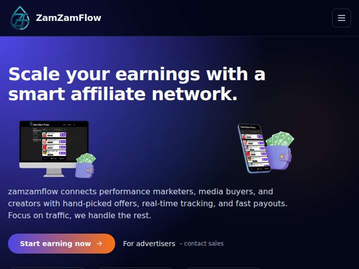 ZamZam Flow website preview
